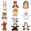 My Oli 10 Pack Plush Wild Animals Toys 3.5 Inch Jungle Small Stuffed Animal Bulk Plush Toys For Kids, Plush Tiger Lion Elephant Monkey Hedgehog Rabbit Squirrel Owl Fox Bison