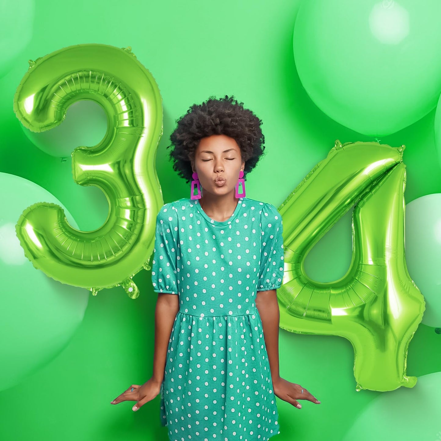 Green Number 4 Balloon 40 Inch, Big Large Foil Helium Number Balloons, Jumbo Giant Mylar Number 4 Balloons For 4 Year Old Birthd