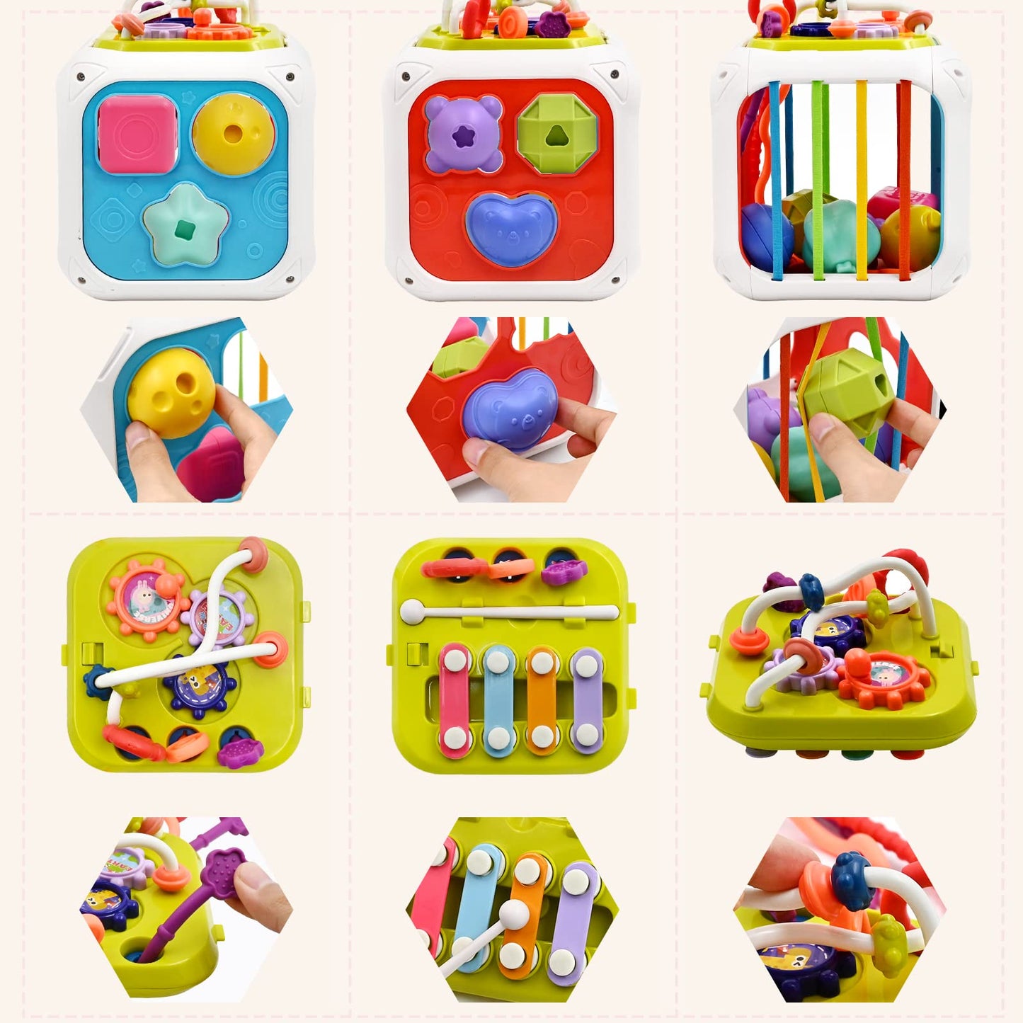 Aituitui Baby Toys 12 18 Months, Multifunctional Sensory Teething Toys For 1 2 Year Old Boy Girl, Learning Educational Shape Sor