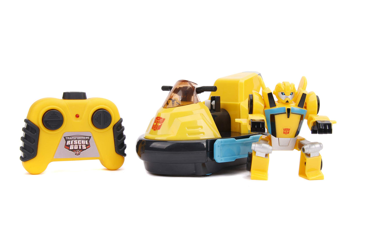 Jada Toys Transformers Rescue Bots Academy Bumblebee Vs. Chase Bumper Cars Rc Twin Pack, Toys For Kids, Blue And Yellow