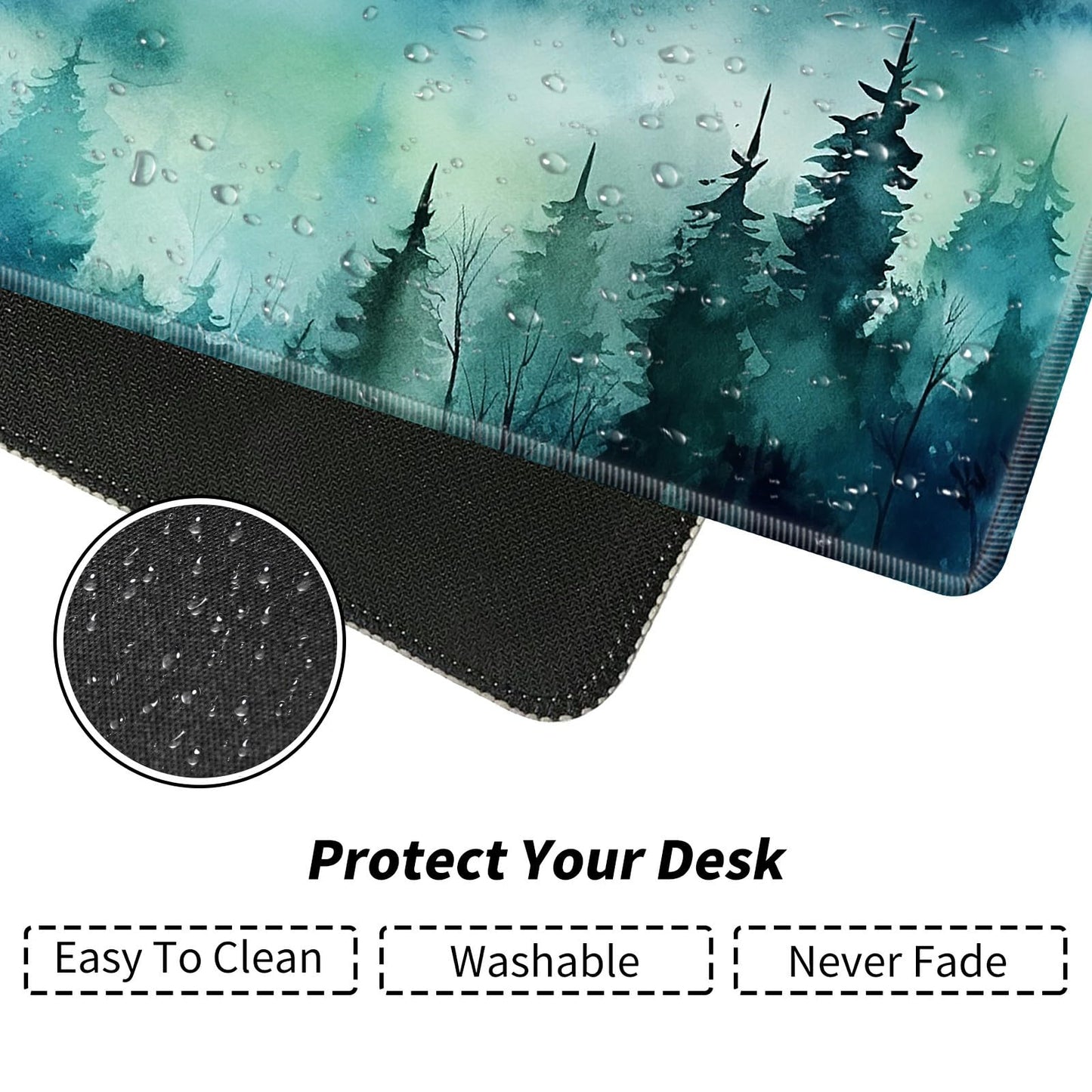 Watercolor Forest For Mtg & Tcg Playmat,Bfdhgqzc 24'' X 14'' Game Mat For Mtg/Rpg/Ccg Trading Card Game Playmats Table Mat Perfe