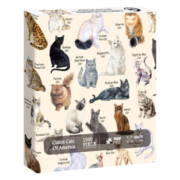 Cat Puzzles For Adults 1000 Pieces And Up,Vintage Kitty Puzzles For Adults, Animal Feline Jigsaw Puzzle Kittens