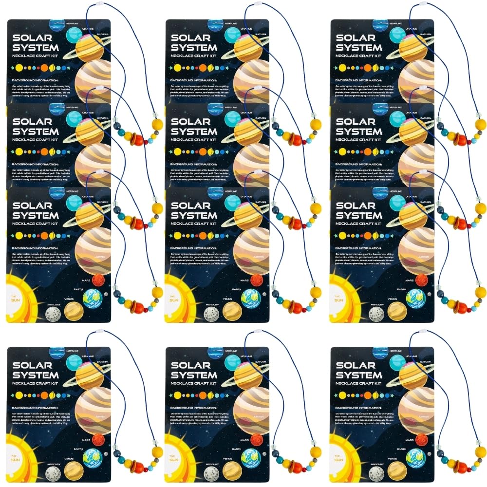 Fun Express Solar System Beaded Necklace Craft Kit - Makes 12
