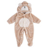 BABESIDE Reborn Baby Doll Clothes Set, Cotton Onesie & Hat for 17-22 Inch Dolls, Cute Bear Design, Khaki, Ideal for Girls & Boys