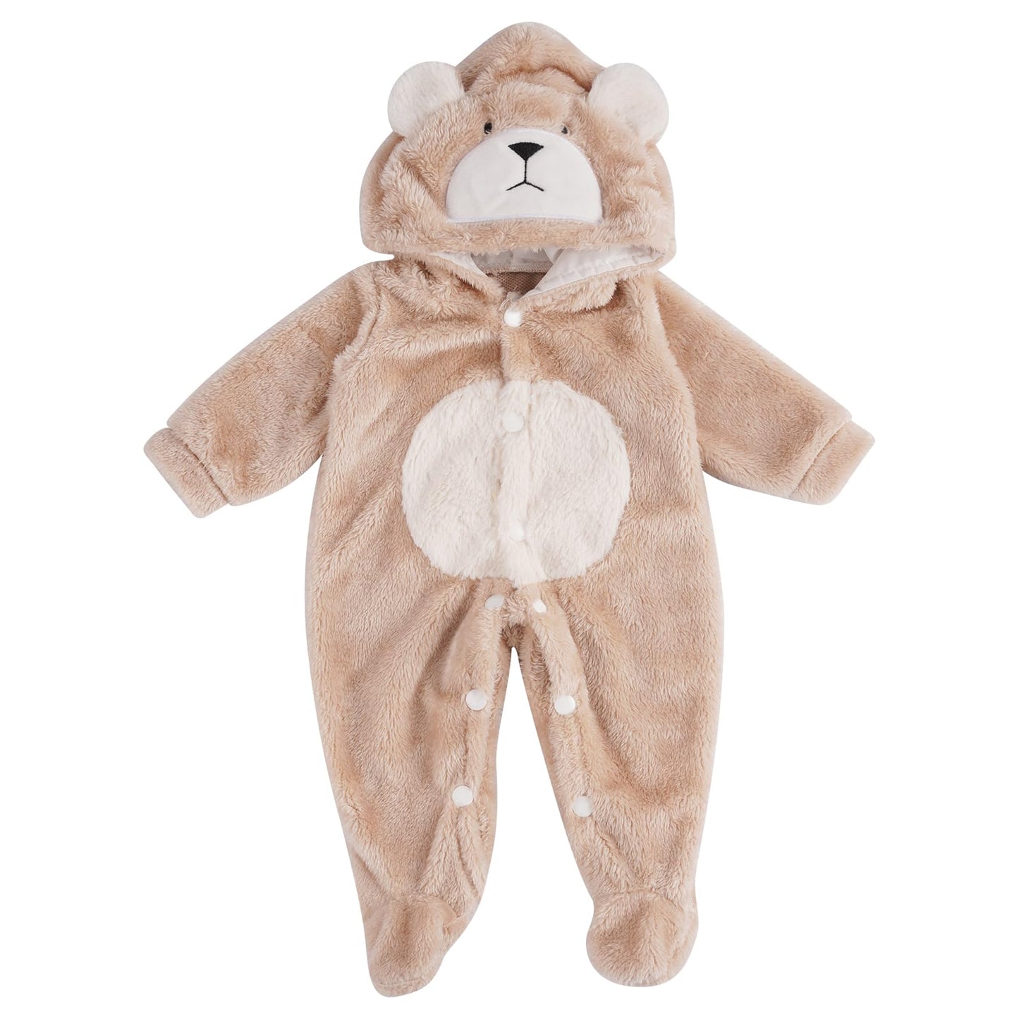 Babeside Reborn Baby Doll Clothes Set For 17-22 Inch Dolls Accessories, Cute Bear Baby Doll Clothes Onesie With Doll Hat For Rea