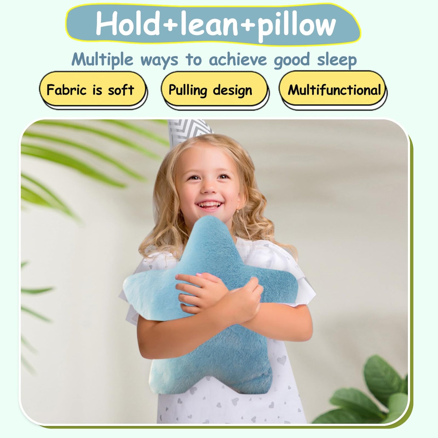 Chelei2019 15.7' Star Pillow Plush Stuffed Star Shaped Pillow Decor Cushion Toy Gifts,Blue