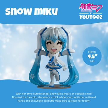 Youtooz Snow Miku 5'' Inch Vinyl Figure, Youtooz Snow Hatsune Miku Collectible, Youtooz Music Snow Miku Collection