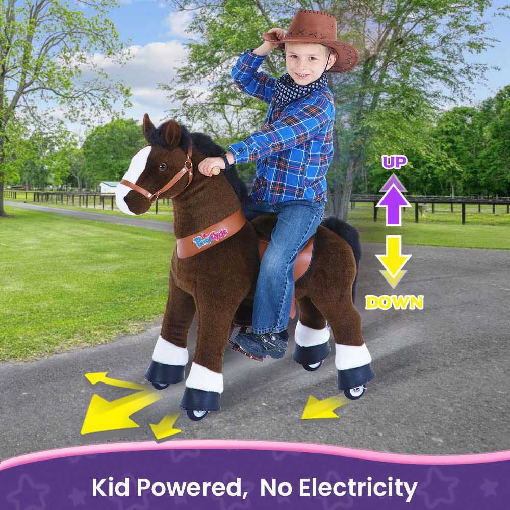 Ponycycle Horse Ride On Toys For Kids Riding Pony Horse Toys (30'' Height/Size 3) Giddy Up Rocking Horse Classic Model U With Br
