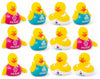 Cool Rubber Ducks (2') Standard Size. (12 Pack) Cute Duck Bath Tub Pool Toys. (Yoga Rubber Ducks)