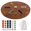 Circular Large Marble Board Game With Double-Sided Painted Wooden Fast Track Board Game With 30 Marbles 6 Dice4-Player Game 6-Pl