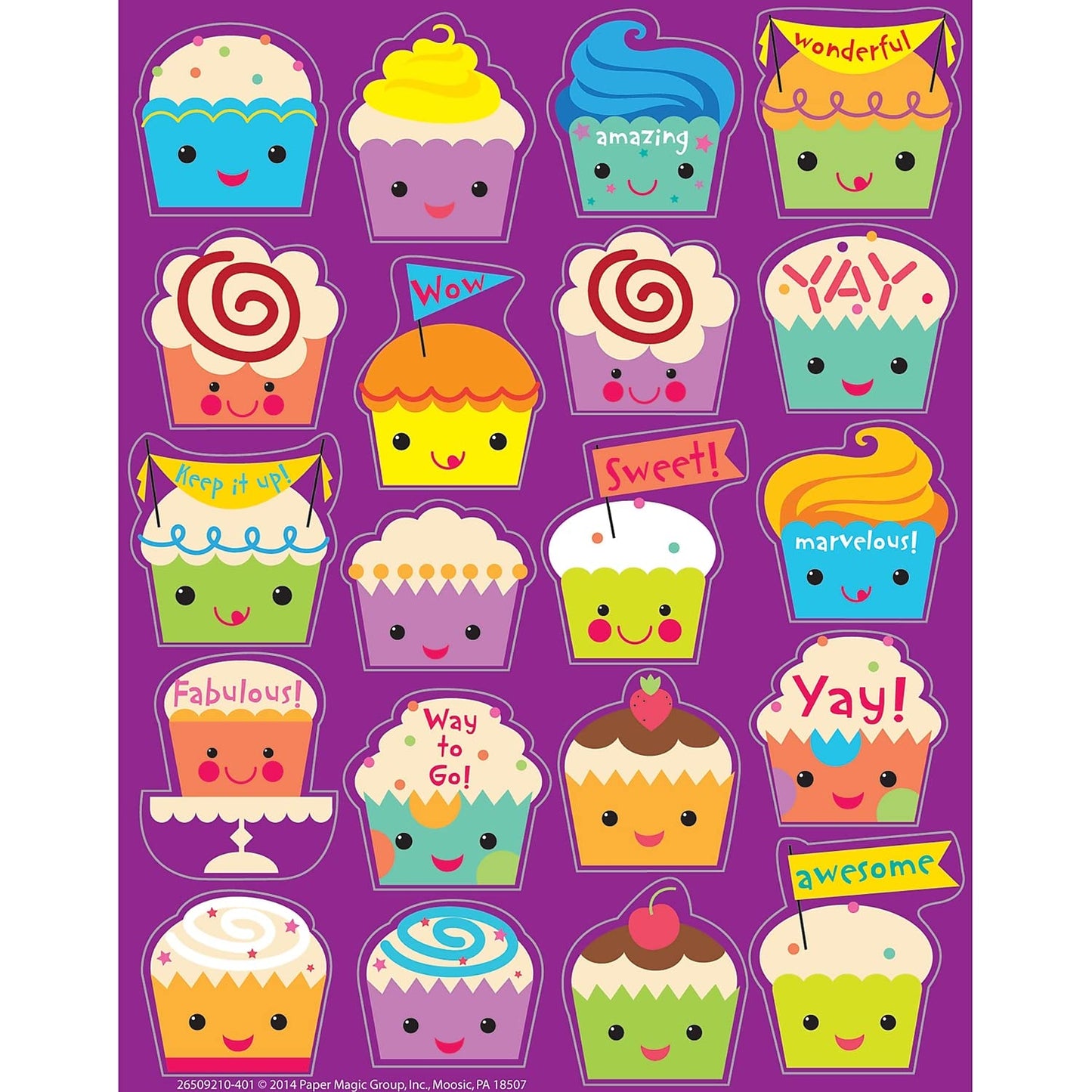 Cupcake Scented Stickers, 80 Per Pack, 6 Packs