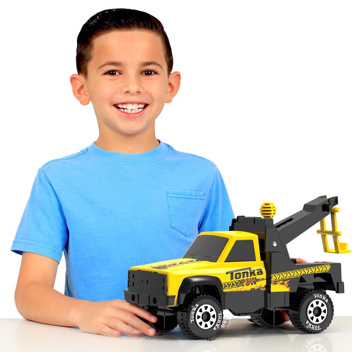 Tonka Steel Classics, Tow Truck - Made with Steel and Sturdy Plastic, Yellow Friction Powered, Boys and Girls, Toddlers Ages 3+,