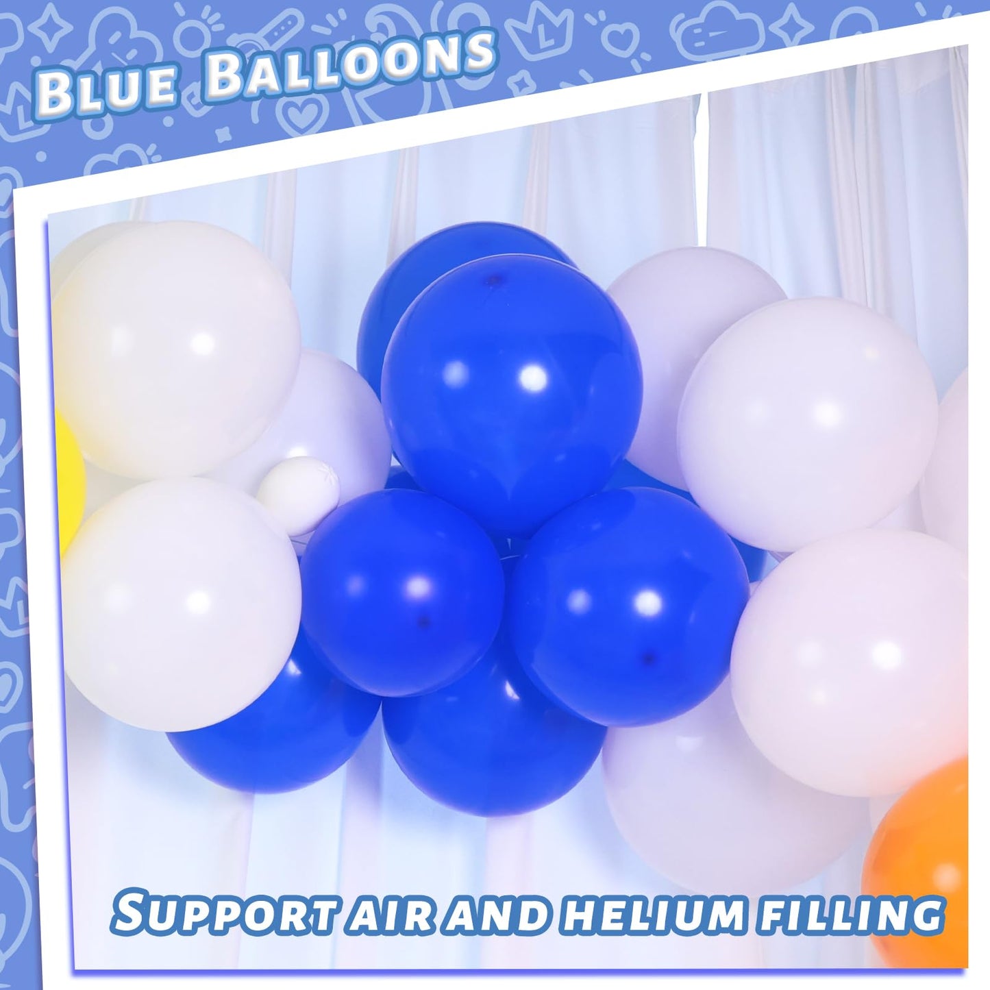 Lovestown 110Pcs Dark Blue Latex Balloons, 12 Inch Royal Blue Thicken Helium Balloons With Ribbon For Boys Birthday Graduation Engagement Baby Shower Party Decorations