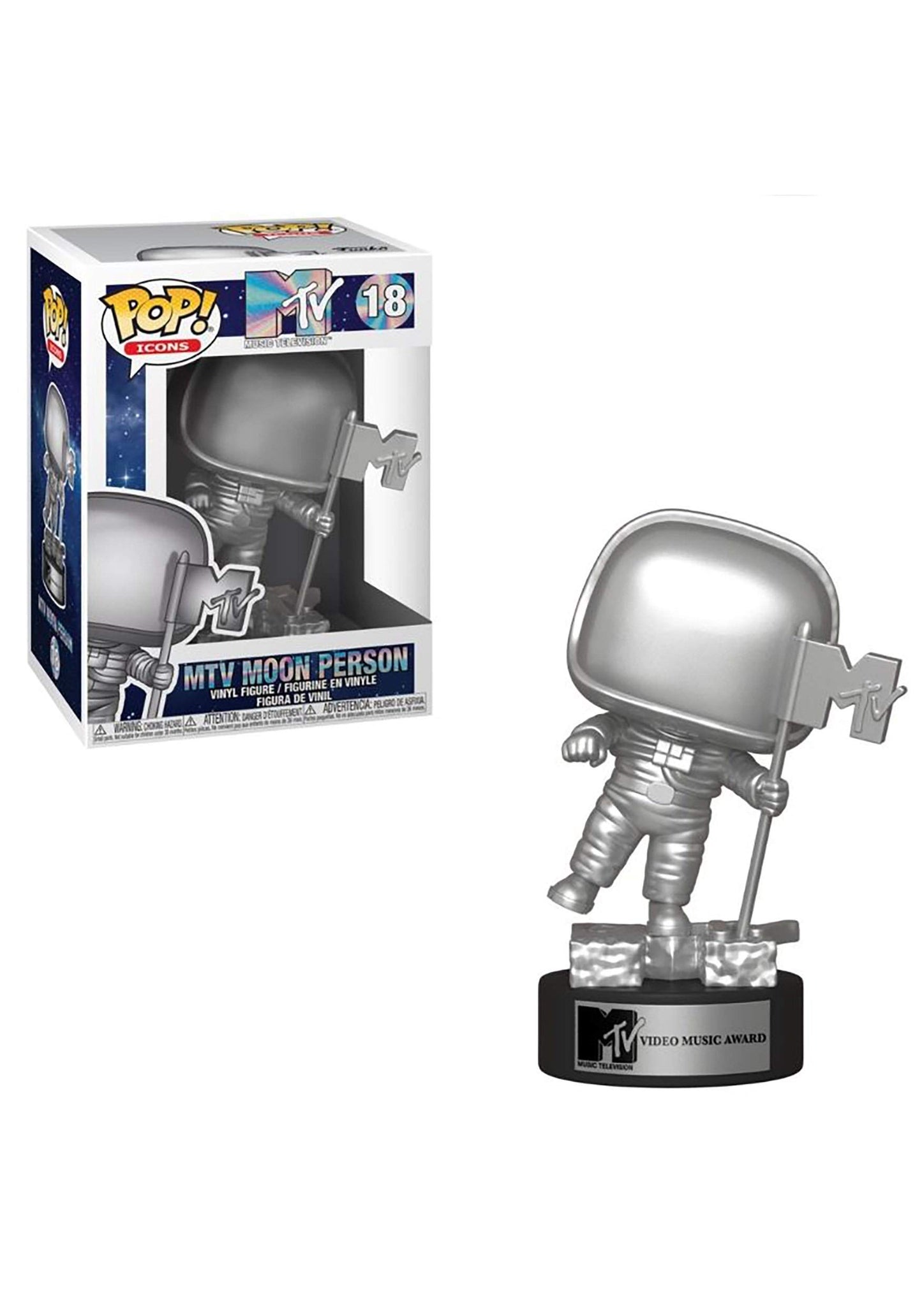 Funko Pop! MTV Moon Person Vinyl Figure - Multicolor, Model 43563, Basic Size, AD Icons Collection