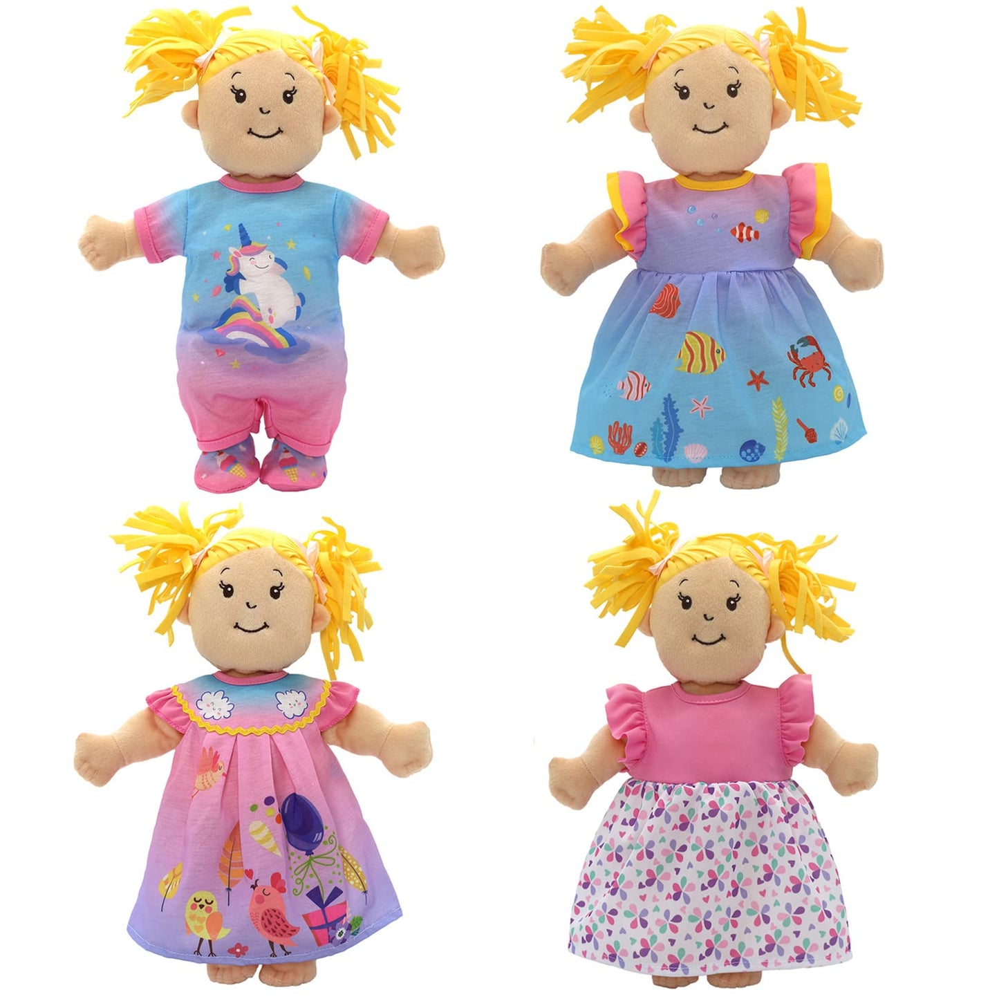4 Pack Doll Clothes For 13-16 Inch Dolls, Dress For 13-16 Inches Dolls