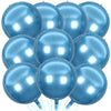 Kalor 10 Pcs 22 Inch Light Blue Mylar Balloons, Large 4D Giant Round Foil Balloon Big Mirror Metallic Balloons For Birthday Party Baby Shower Gender Reveal Supplies