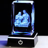 Ywhl 3D Crystal Nativity Scene Figurines With Colorful Base Laser Engraved Holy Family Statues For Religious Gifts For Women Men