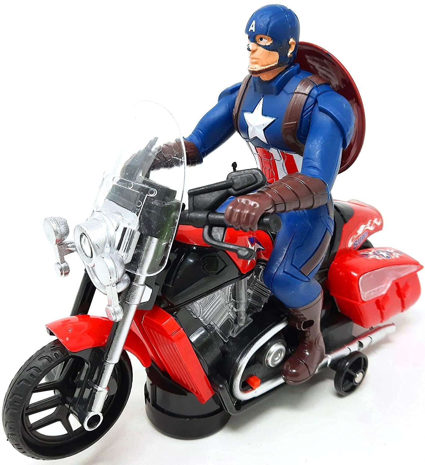 The Greek Decor Toys Light And Sound Musical Stunt Bike War Motorcycle Bike Toy With Ic Sound Bump & Go Flashing Top Lights For