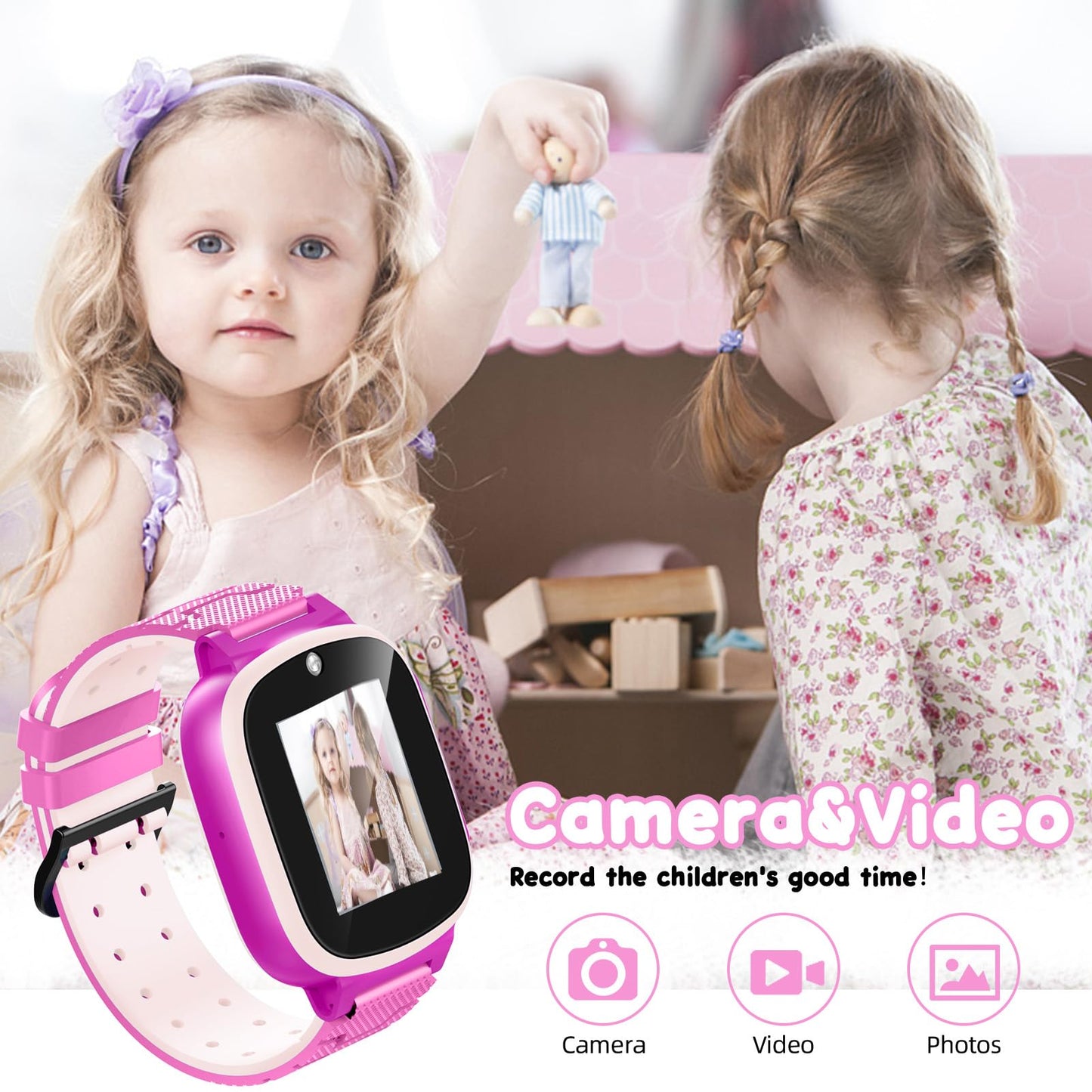 Kaktin Kids Watch Gifts For 3 4 5 6 7 8 9 Year Old Girls Boys,Toys For Girl Boys Age 4-9,Smart Watch For Kids With Touchscreen C
