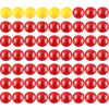 Gejoy 63-Piece Game Replacement Marbles Set - 57 Red & 6 Yellow Balls for Hungry Hungry Hippos