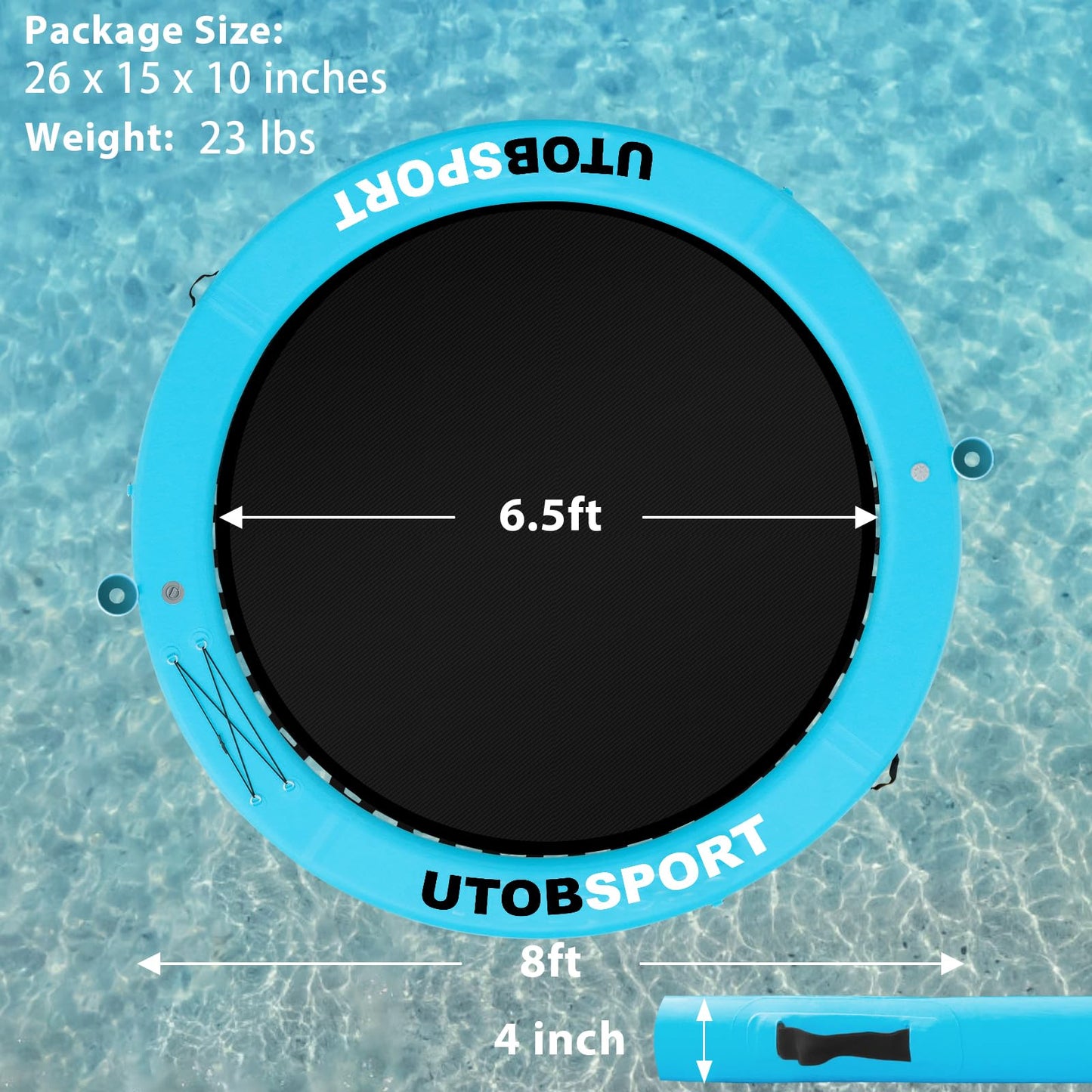 Utobsport Inflatable Water Hammock Floating Dock 8X8 Ft Water Floating Island Raft For Lake Boat Pool Ocean | Adults Kids Dogs,