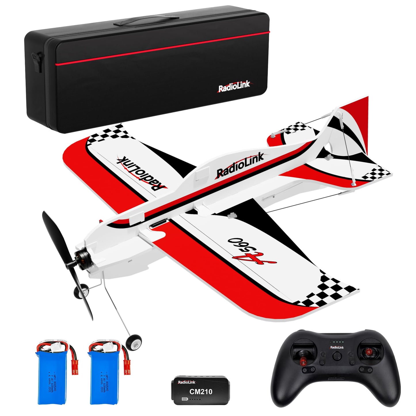 Radiolink A560 Ready To Fly (Rtf) 3D Rc Airplane 580Mm With Byme-A Gyro Fc, 6 Flight Modes, Brushless Motor 15A Esc Plane, T8S T