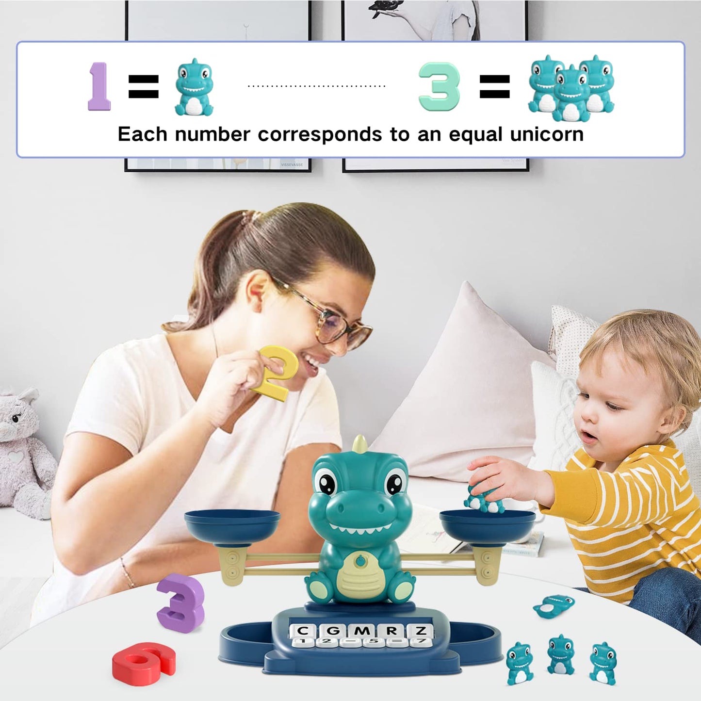 Hopeeye Dinosaur Kindergarten Preschool Learning Activities Math Counting Matching Letter Toys - Toddler Educational Toys For 3