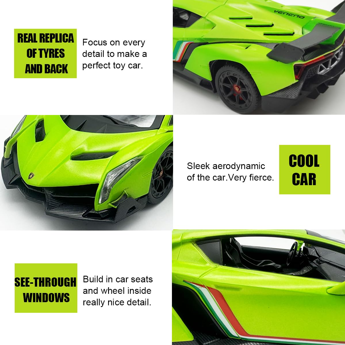 QUN FENG Lamborghini Remote Control Car 1:24 Scale Lambo Toy Car Officially Licensed Rc Cars with Light 2.4Ghz Model Car for Boy