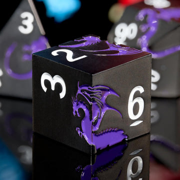 Metal Dice Set D&D, HNCCESG Polyhedral Dice 7 Piece Dice Dragon Metallic DND Dice Set for Dungeons and Dragon RPG Tabletop Game(