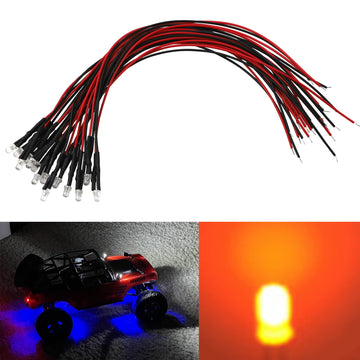 15PCS HIRCQOO RC Car 3MM & 5MM Pre Wired Led Light Emitting Diodes 12V Mini Single Led Bulbs Compatible with Traxxas TRX-4 TRX-6