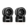 INJORA 1.0 Beadlock Wheel CNC Aluminum Wheel Rims for TRX4M Axial AX24 SCX24 FMS FCX24 1/18 1/24 RC Crawler Car(Black)