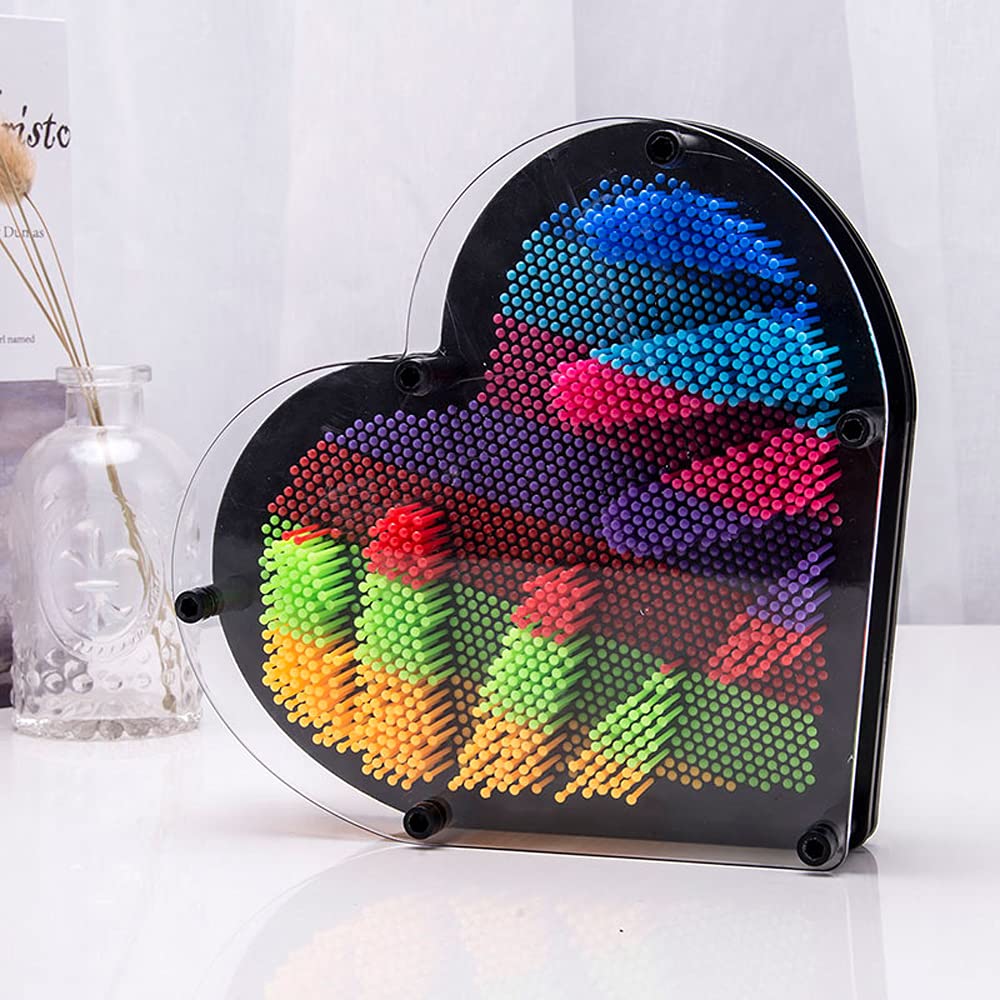 3D Pin Art Intellectual Fun Toy Rainbow Pin Art Palm Board Extra Large(8.5 X8 Inches) Arouse Sense Of Imagination Innovative Boundless Creativity