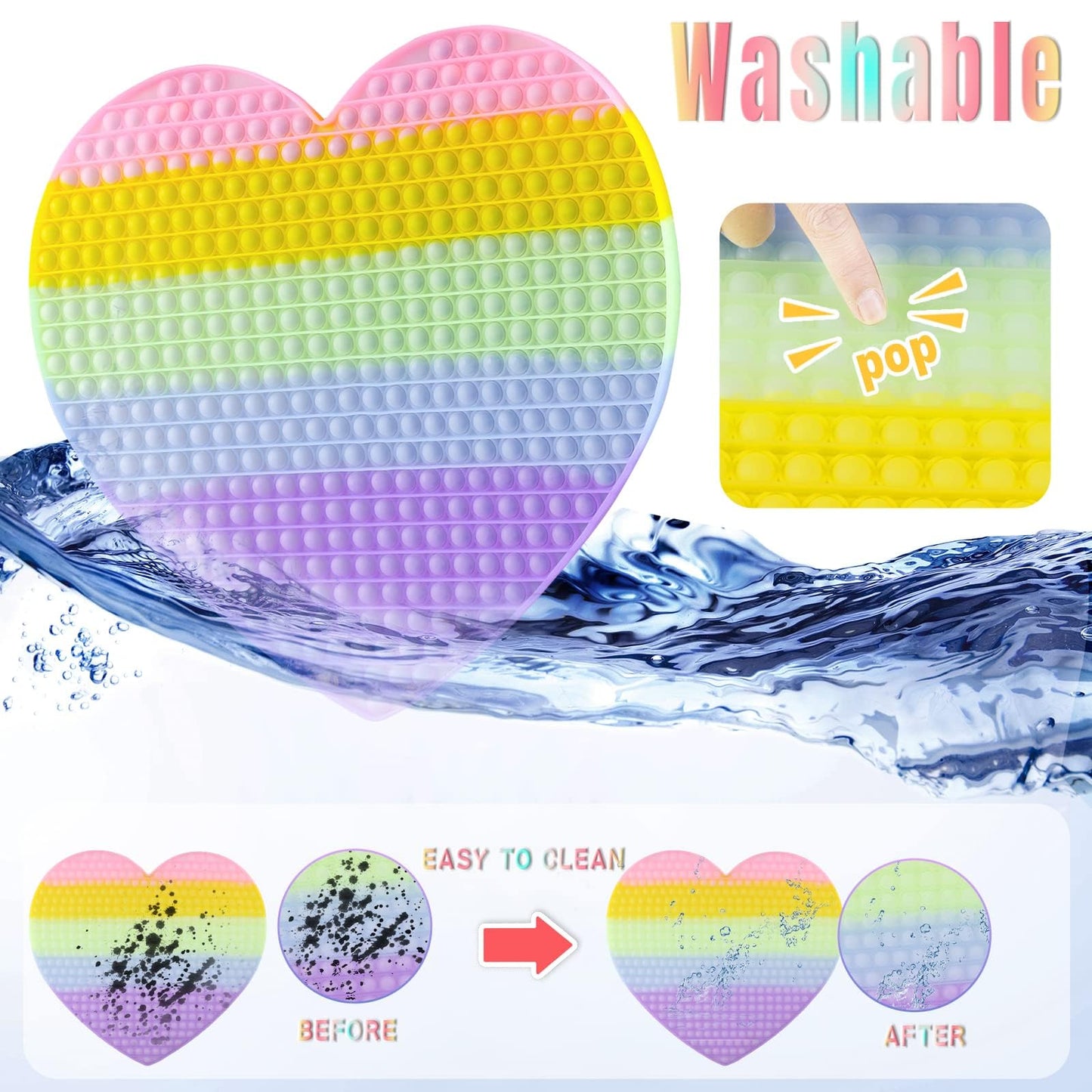 Big Fidget Sensory Toys For Kids,19.3 Inch Super Large Jumbo Push Bubble Silicone Squeeze Toy For Autism Anxiety Stress Relief G