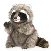 Folkmanis Raccoon Hand Puppet Plush - Light Brown/Dark Brown/White, 1 Count, Model 3075 - Soft Plush Material for Creative Play