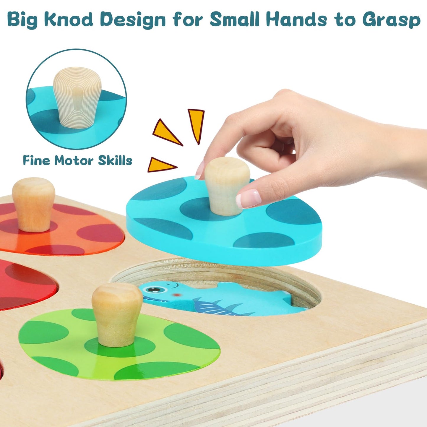 Wooden Puzzles For Toddlers 1-3 2-4, Montessori Baby Dinosaur Toys For 1 2 3 Year Old Boy Girl Christmas Birthday Easter Basket