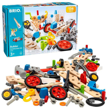 Brio Builder 34587 Construction Set - 136-Piece Stem Toy With Wood And Plastic For Kids | Enhances Creative Skills | Safety Tested | Age 3 And Up