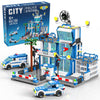 MindBox City Police Station Building Set, 570pcs Toy Bricks Kit for Boys 6-12, Plastic, Blue, Model MY120