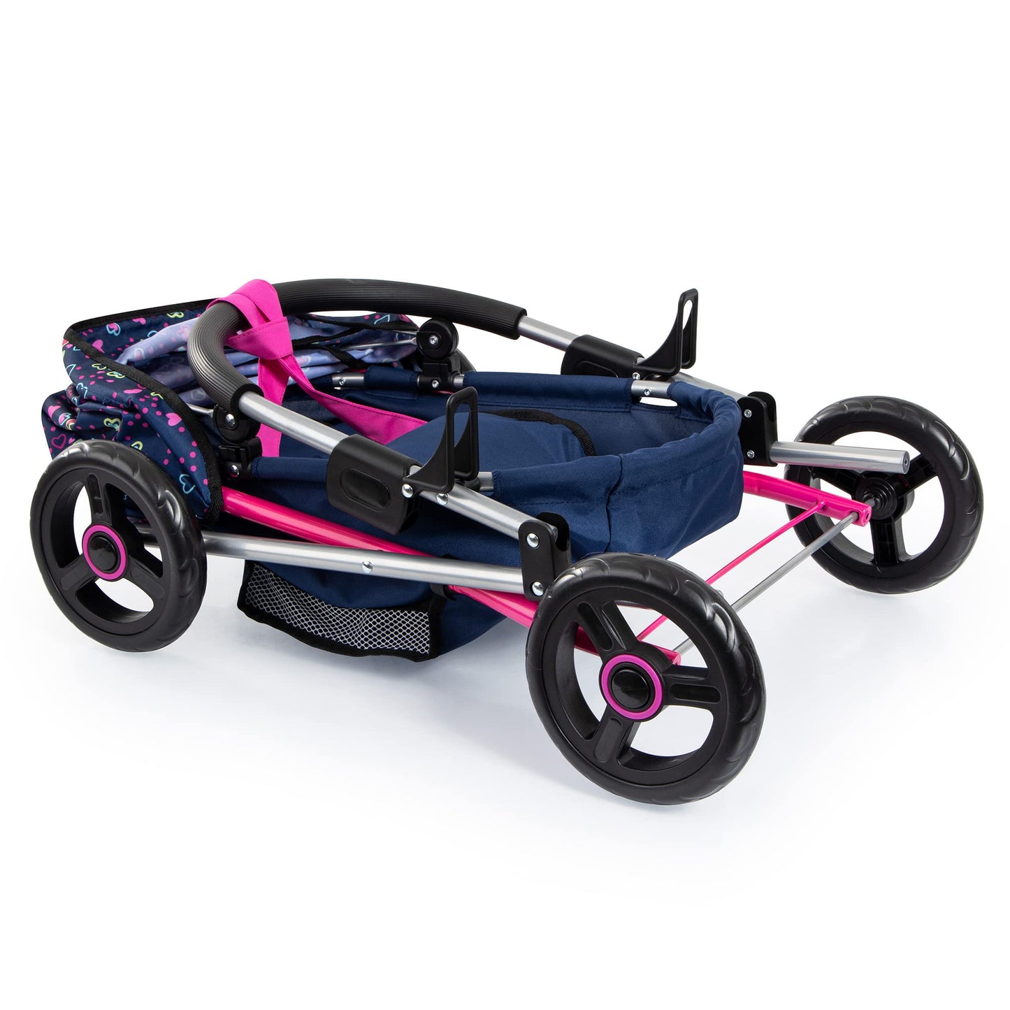 Bayer Design Dolls: Pram Cosy - Blue, Pink, Hearts - Includes Blanket & Shoulder Bag, Fits Dolls Up To 18'', Features Soft Handl