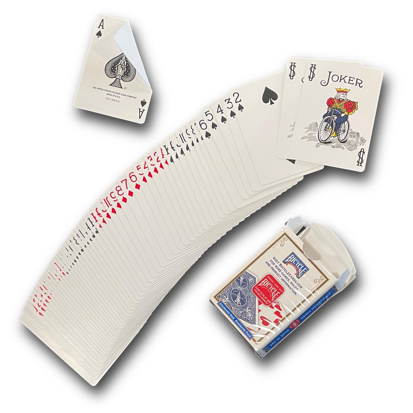 Hat Trick Magic Bicycle Rider Back Gaff Playing Card Decks (Blank Back, Blue Box)