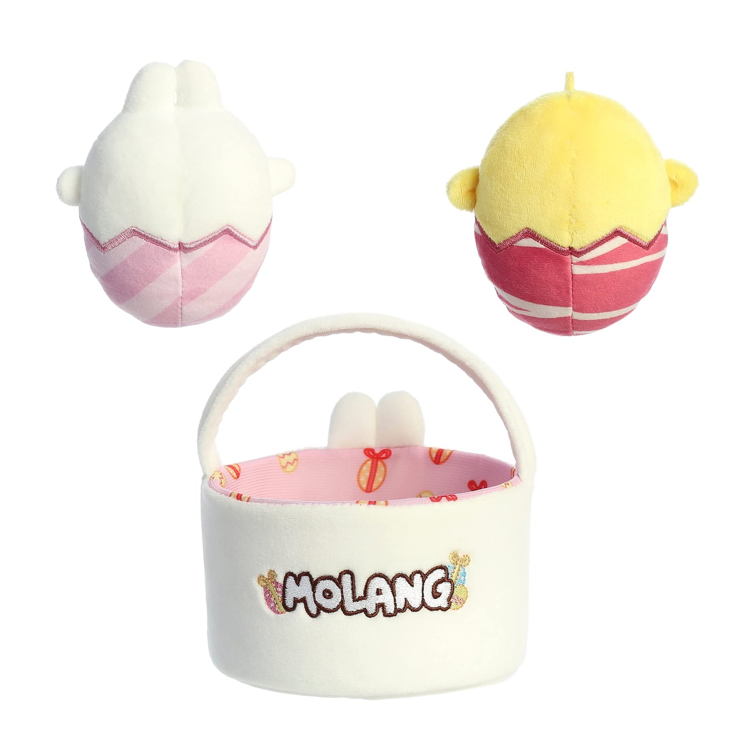 Aurora® Playful Molang Easter Basket Stuffed Animal - Adorable Characters Design - White 6 Inches