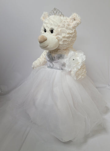 Kinnex Collections Since 1997 20'' Teddy Bear With Elegant Dress (Centerpiece) ~ B16631N-1 (White)