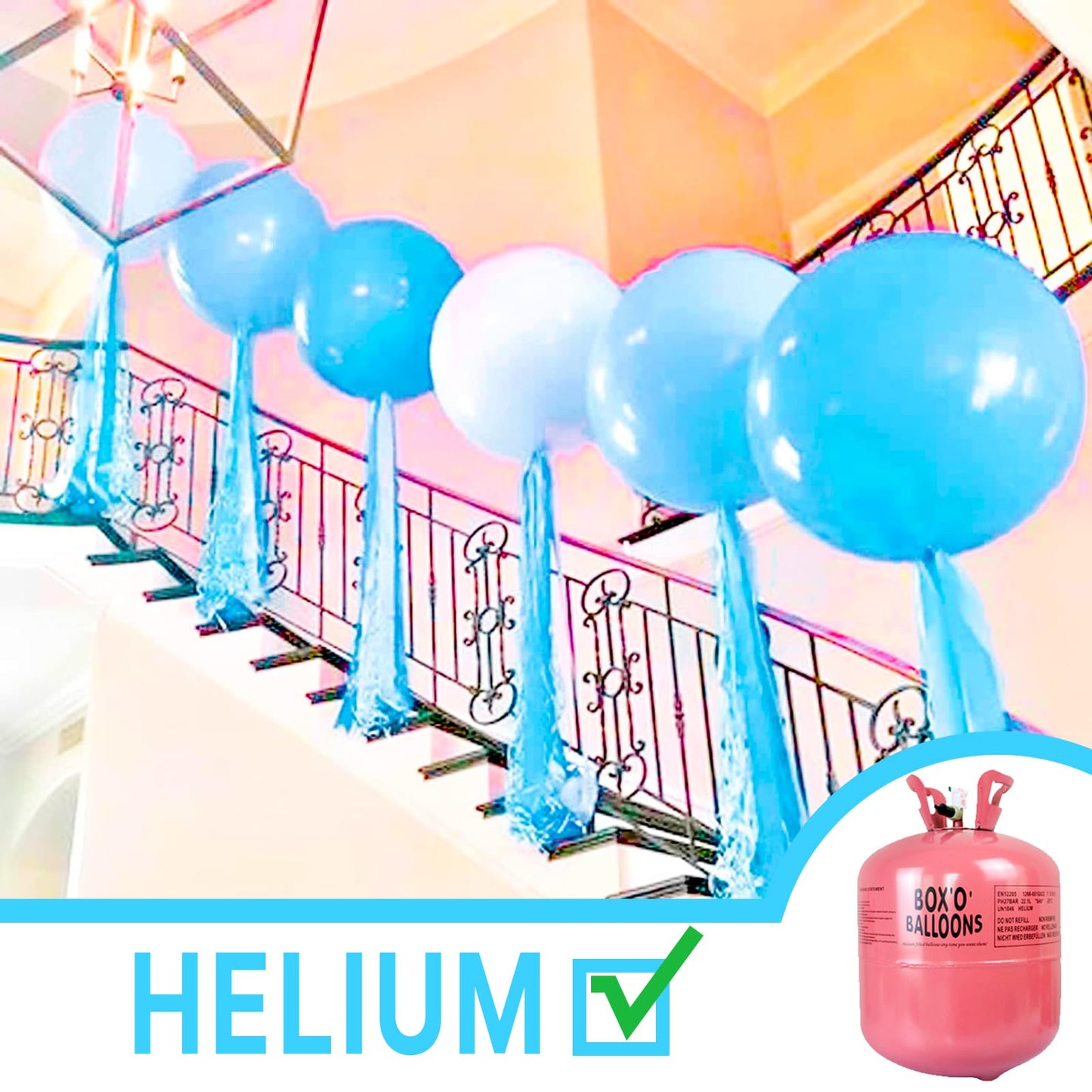 Partywoo Blue Large Balloons, 4 Pcs 36 Inch Balloons, Bright Sky Blue Big Balloons, Blue Giant Balloons, Jumbo Balloons For Birthday Decorations, Baby Shower Decorations, Wedding Decorations, Blue-Y20