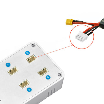 VIFLY ToothStor 4-Port 2S LiPo Balance Charger with Storage Mode - Compact White Design for High-Performance Charging