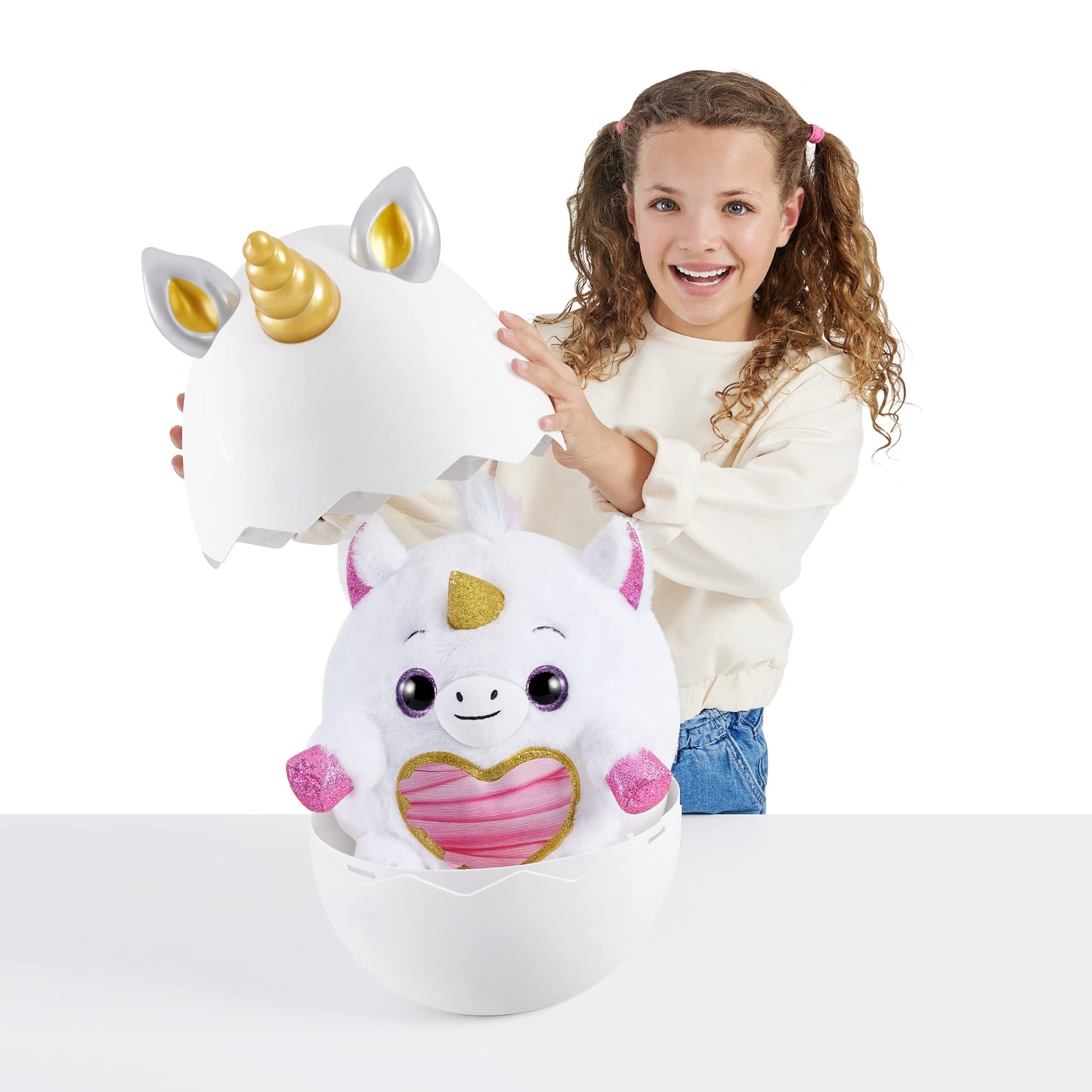 Rainbocorns Unicorn Rescue Surprise (White) By Zuru, Collectible Plush Stuffed Animal, Egg Toys, X-Ray Sticker Pack, Magical Slime, Headband, Ages 3+ For Girls, Children (Daxelle The Unicorn Plush)