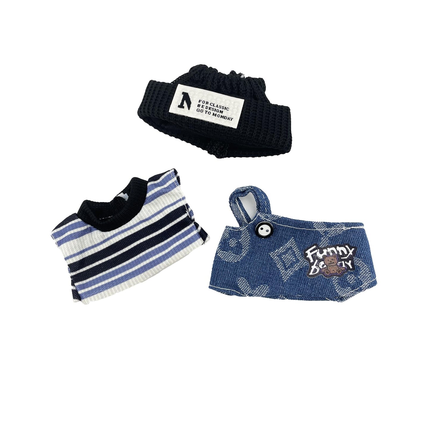 Clothes for Doll(NO Doll Included) 15/17cm Doll Clothes Set for Doll Outfit Accessories for Doll Black hat