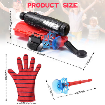 Littco 3 Sets Spider Web Shooters, Superhero Fans Webs Shooter For Kids, Cosplay Launcher Gloves With Wrist Toy Set, Christmas H