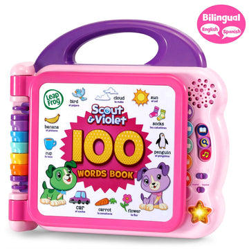 LeapFrog Scout and Violet 100 Words Book - Purple, Plastic, 9.4" x 9.2" x 1.9", Model 80-601560