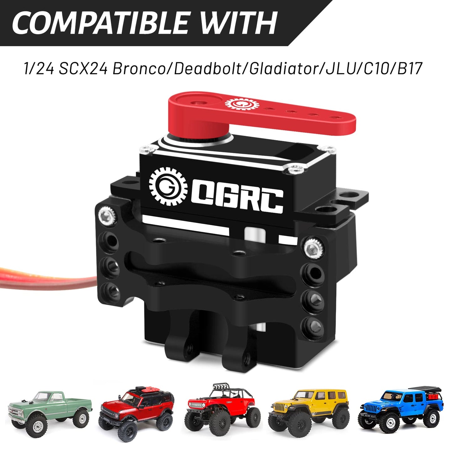 Ogrc Digital Steering Servo With Brass Servo Mount And Servo Horn For Axial 1/24 Scx24 C10 Jlu Bronco Deadbolt Gladiator Rc Craw