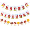 Sunbeauty Mushroom Happy Birthday Banner Mushroom Birthday Party Decorations Mushroom Party Decor Mushroom Garland Mushroom Deco