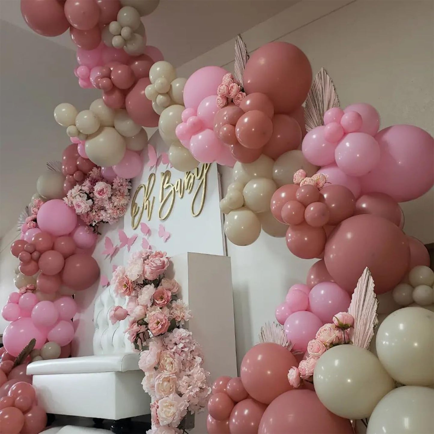 Jobkoo Dusty Pink Balloons 12 Inch, 100 Pack Vintage Pink Balloon Boho Dusty Rose Latex Balloons Matte Mauve Retro Blush Pink He